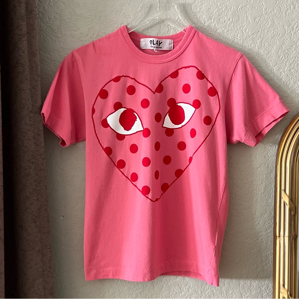 Comme des Garcons PLAY Play Pastelle Polka Dot Heart Shirt